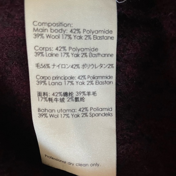 NWOT 3.1 Phillip Lim wool-yak blend boho sweater, burgundy, relaxed fit, XS/S - Picture 9 of 9